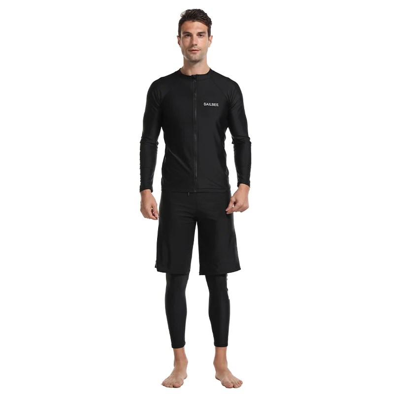 JCZWO UV Protection Lycra Rashguard Men Long Sleeve Swimsuit Swim Rash Guard Quick Dry Surf Driving T Shirt For New Swimming