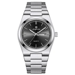 Ultra Thin Minimalist Quartz Watch - Waterproof Luminous Wristwatch with Comfortable Strap (Silver Black)