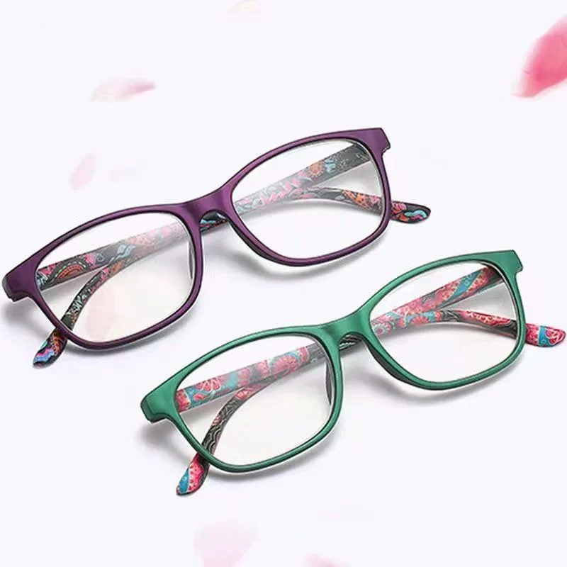 

Vintage Anti-Blue Light Reading Glasses Urltra-Light Eye Protection Women Men Flowers Elegant Eyeglasses Diopter +1.0 TO +4.0