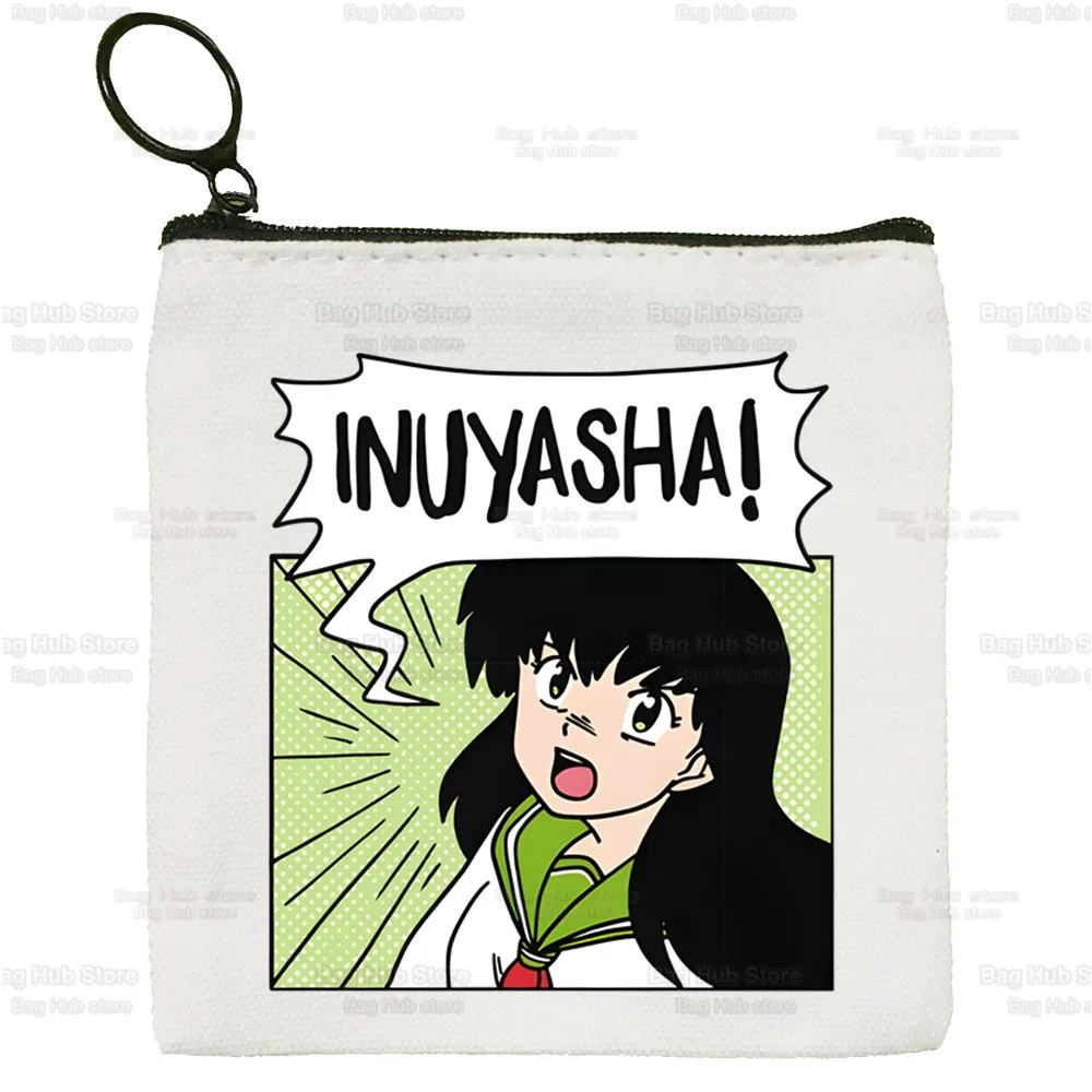 

Inuyasha Anime Cartoon Coin Purse Female Kagome Mini Canvas Art Cute Sesshoumaru Key Case Higurashi Coin Purse Student Wallet