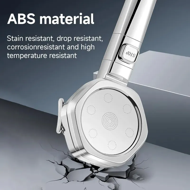 Hexagonal Pressurized Shower Head Four-speed Supercharged Hard ABS Fall-resistant Water Filter Bathroom Accessories 6