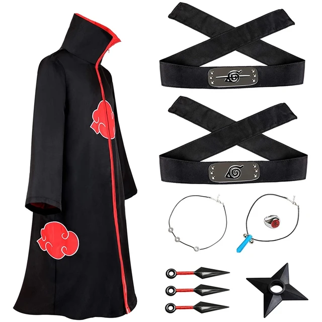 Naruto AKATSUKI ROBE Cloak Uchiha Itachi Cosplay Costume Claok Cape Unisex  S-XXL