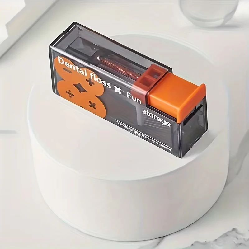 Dental Floss Dispenser Automatic Pop-Up Storage Box With 10Pcs Oral Hygiene Care Portable