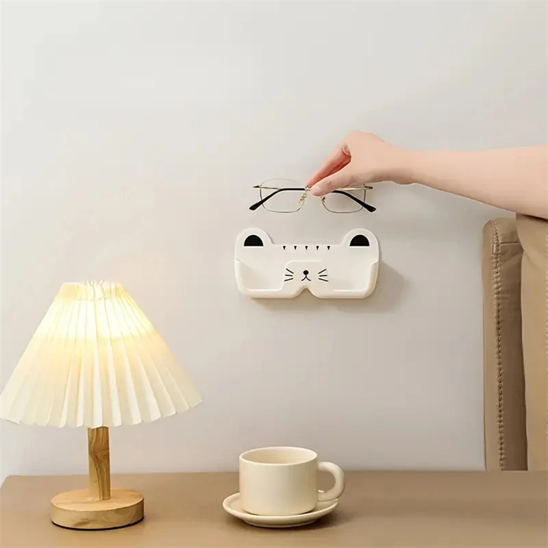 Description Picture 3 of itemSelf-adhesive Wall Mounted Glasses Storage Plastic Hangable Sunglass Show Stand Shelf For Home Storage Dispay Rack