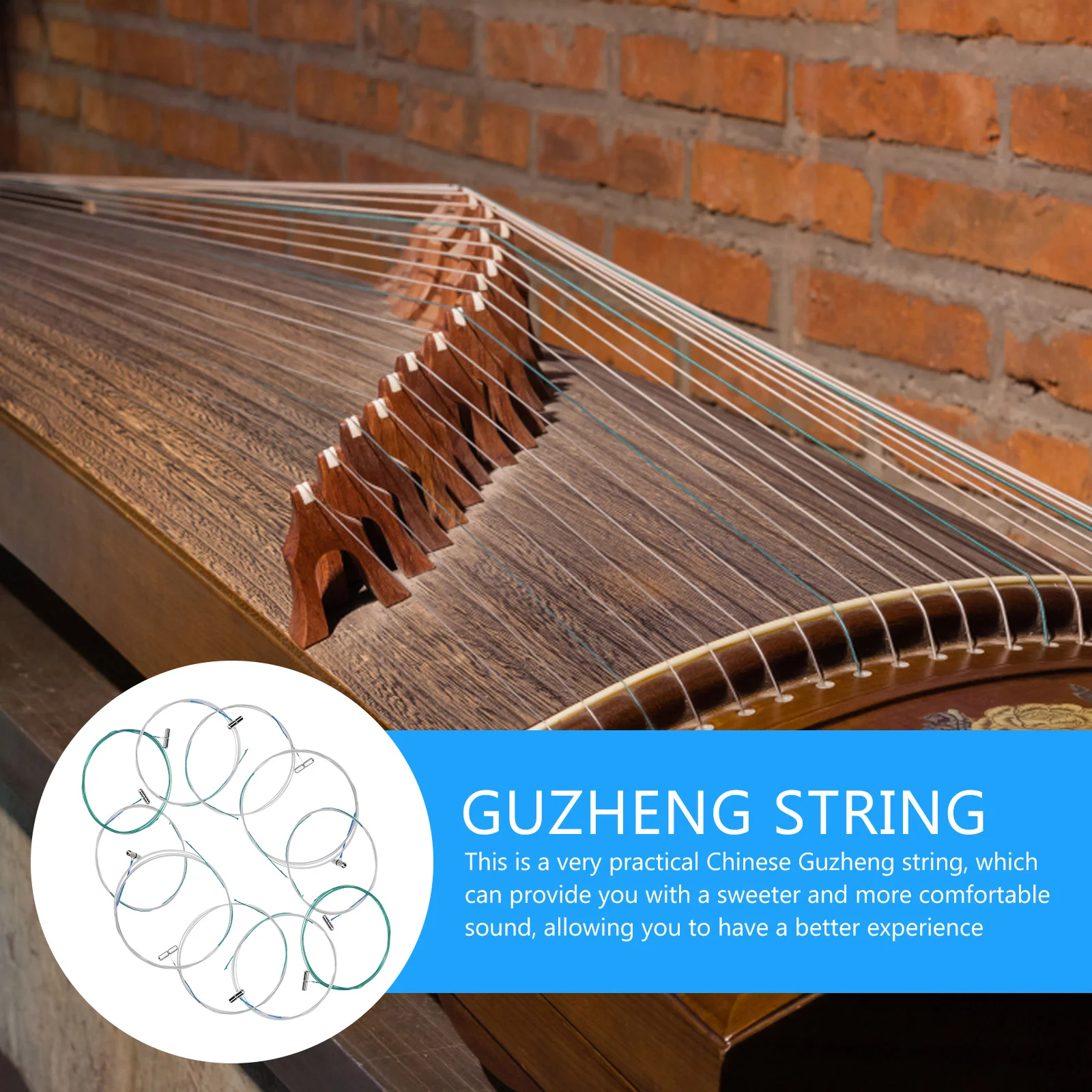 Guzheng Strings 10 Pcs Guzheng Strings Instrument Accessories Repair Part Multifunction Musical Replacing Metal Parts Stringed