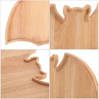 Halloween Dinnerware Tray Pastry Snack Platter Fruit Serving Plate Bread Tea Wood for Party 2