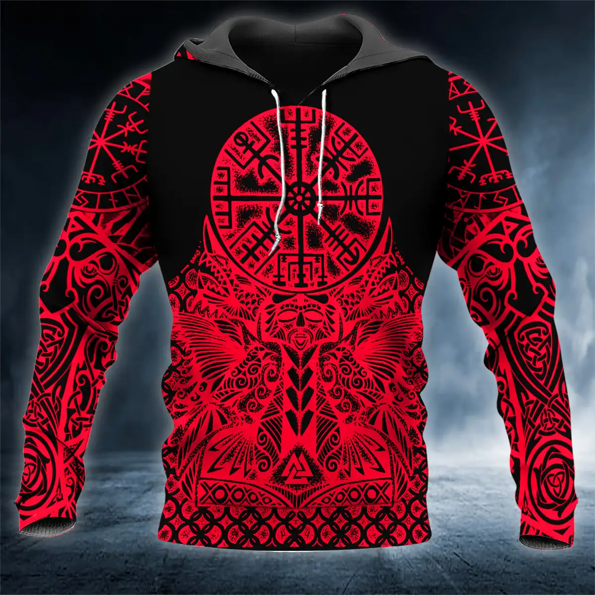 

Red And Black Nordic Viking Tattoo 3D Full Printed Hoodies For Men/Women Streetwear Sweatshirts Zip Up Hoodie Sudaderas Hombre