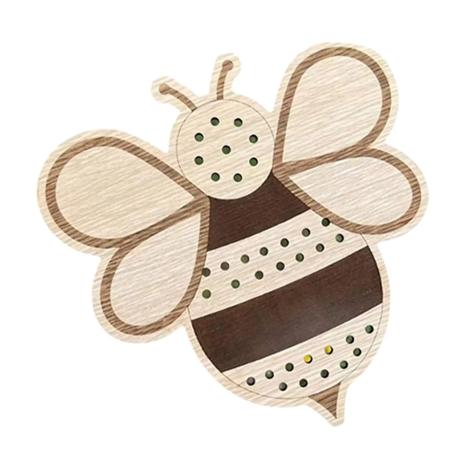 DIY Craft Reusable Gift Ornament Bee Shaped Wooden Stand Hand Picked Flower