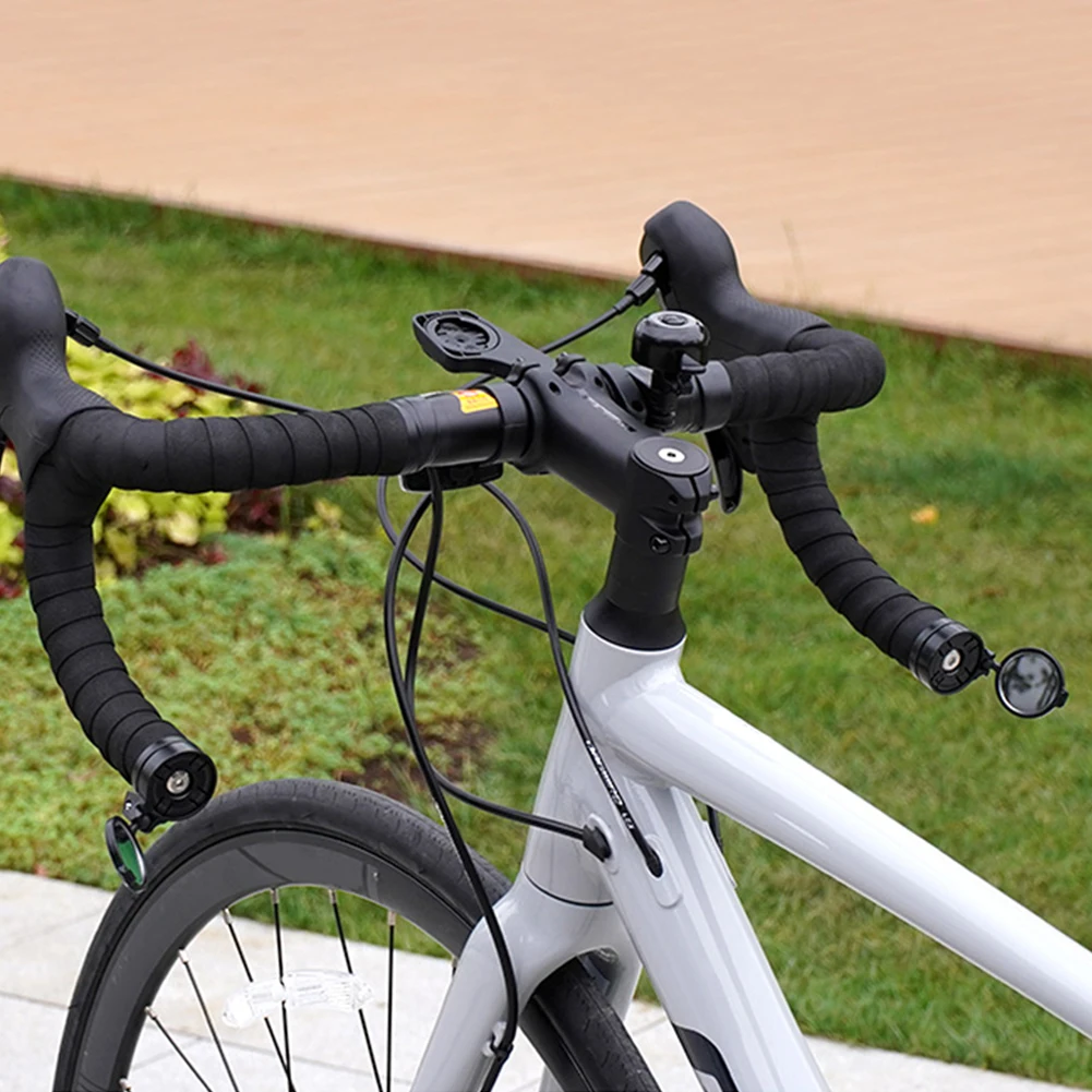 Cycling Handlebar Convex Mirror HD Bike Handlebar Plug Rear View Mirror Riding Handlebar End Rearview Mirror for Outdoor Sports