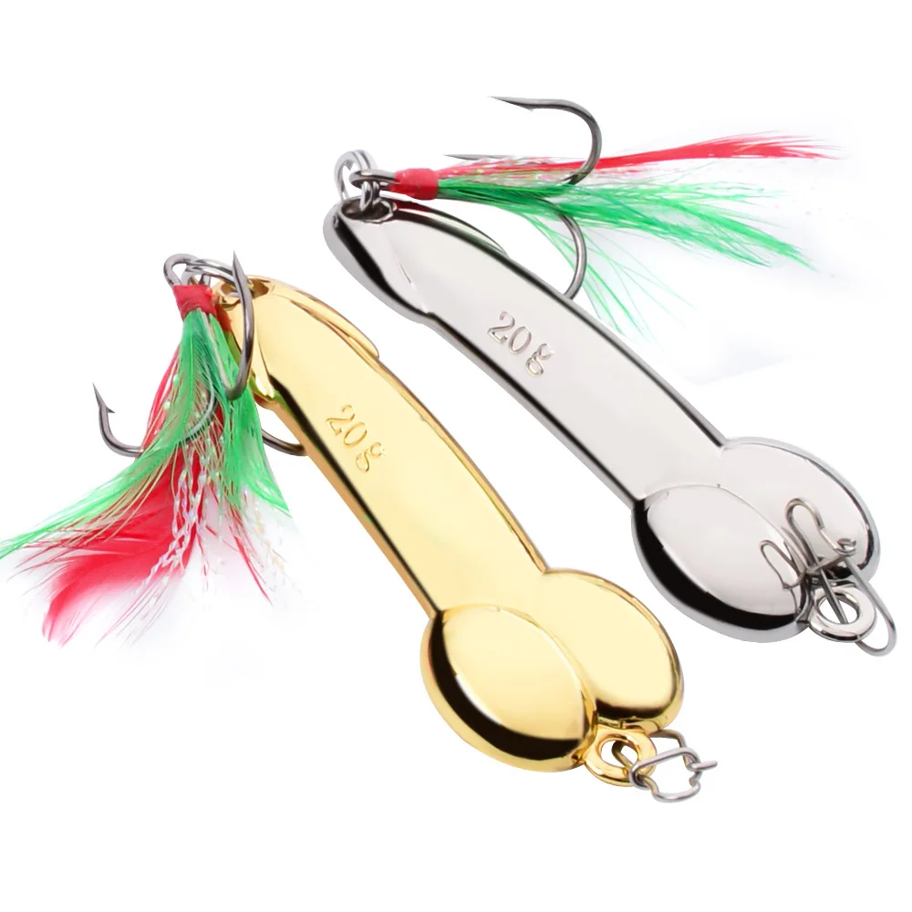 Buy BESTVECH Fishing Lures Bait Metal VIB Zinc Hard Leech Spoon Lure Bait  with Feather Fishing Tackle(20g) Online at Low Prices in India 