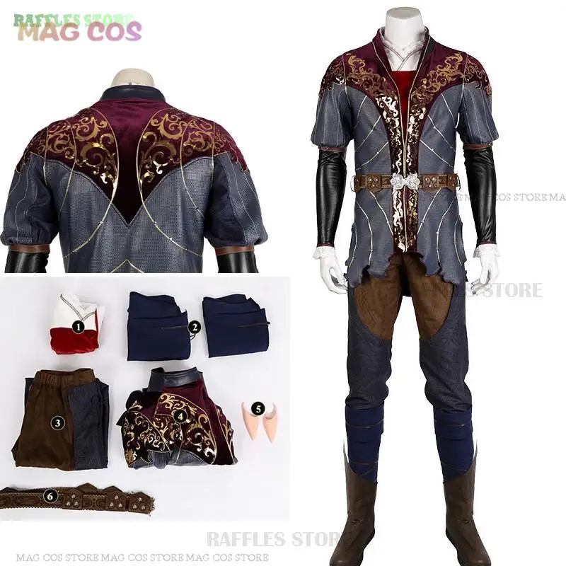 

Astarion Cosplay Costume Medieval Robe Game Baldur Cosplay Gate Fancy Disguise Men Classical Halloween Party Roleplay Clothes