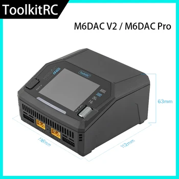 Future Flight ToolkitRC M6DAC V2 M6DAC Pro Dual Channel Smart Lipo Battery Charger Discharger AC 200W/300W DC 800WX2 28A 1-6S 1