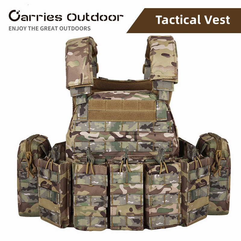 

YAKEDA 1000D Nylon Tactical Vest Outdoor Hunting Protective Adjustable Multifunction Molle Vest for Airsoft Combat Equipment