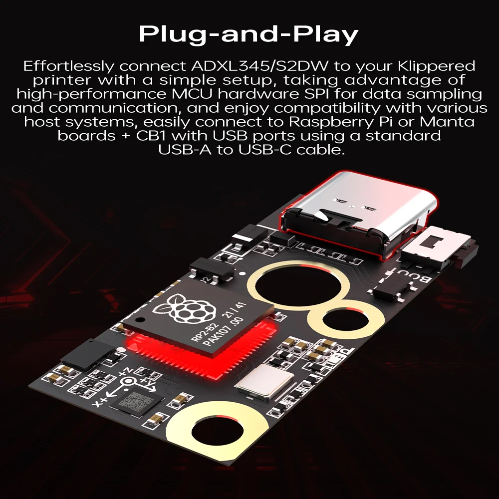 Bigtreetech-placa Usb Acelerômetro Peças de Impressora 3d para Voron Stealthburner Raspberry pi M8p Motherboard Klipper Adxl345 S2dw - Imagem 2