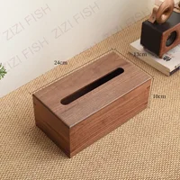 Cross Walnut Wood Tissue Boxes Household Paper Towel Case Living Room Coffee Table Removable Tissue Box Holder Home Decoration 2