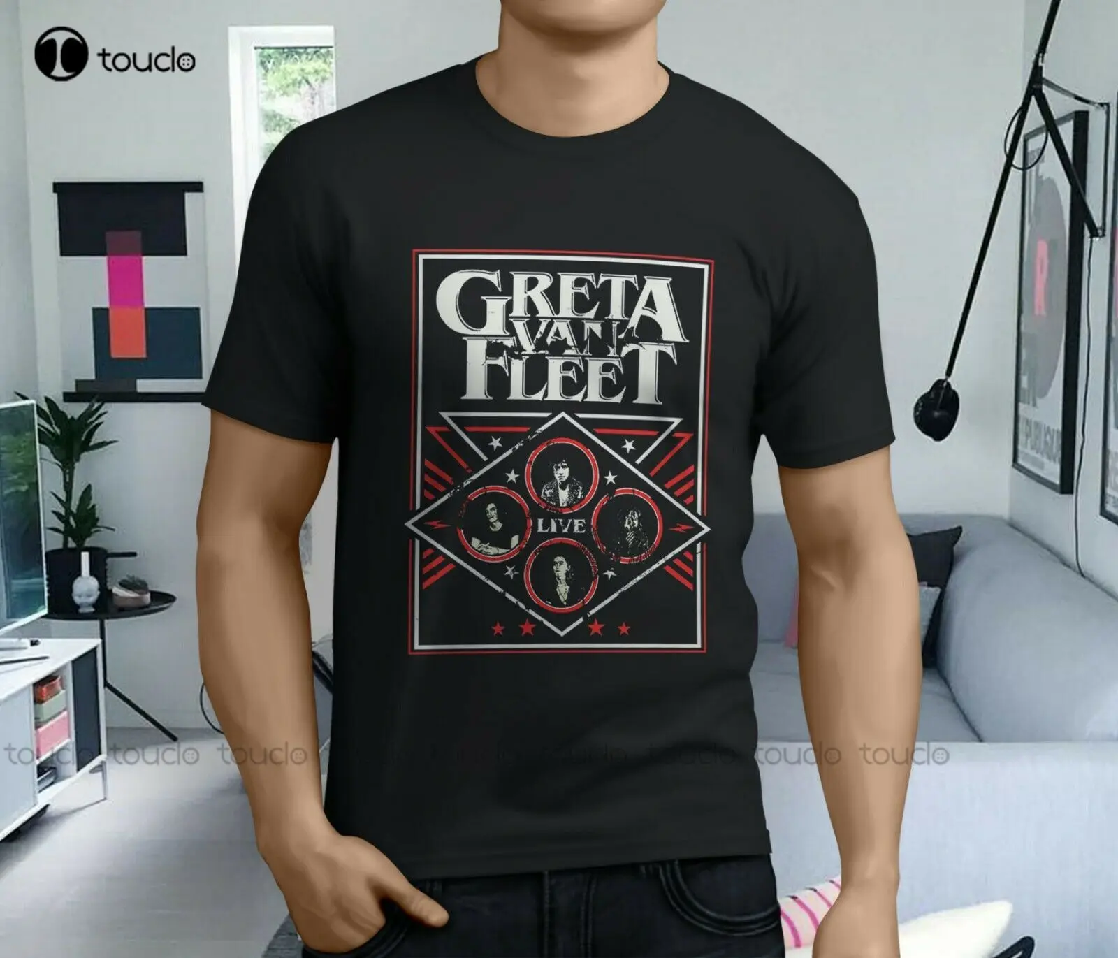 

New New Popular Greta Van Fleet On Tour Poster Men'S Black T-Shirt Size S-5Xl Cotton T Shirt Tee Custom Aldult Teen Unisex