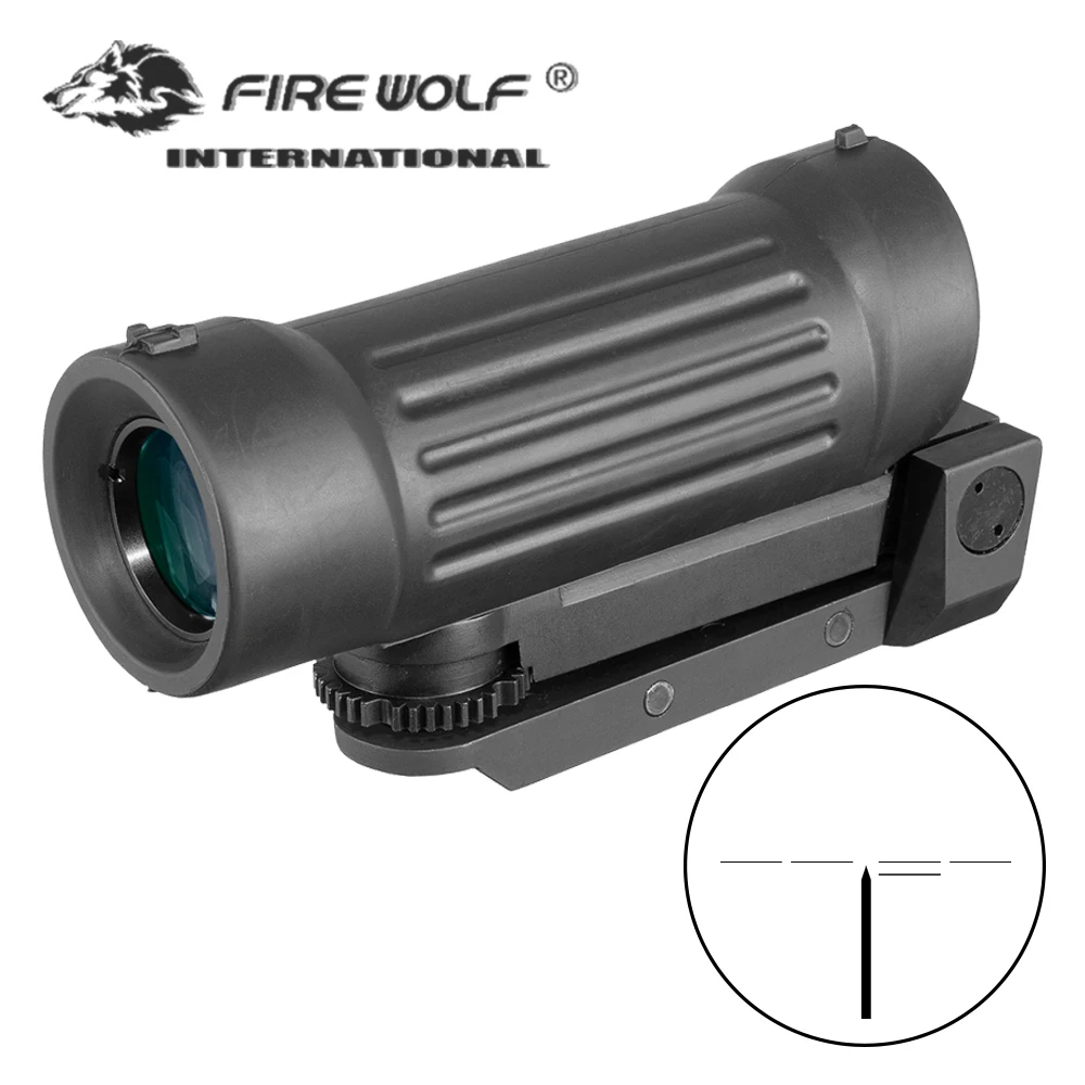 Fire Wolf Hunting tactical 4X45 Optical sight 4X Fiber Airsoft Rifle Scope Sight 20mm Picatinny Spotting scope for rifle hunting | Спорт и