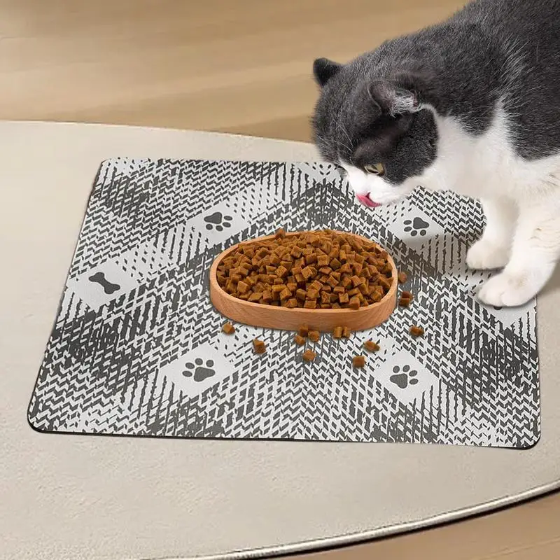 Pet Feeding Mat Waterproof Pet Placemat Absorbent Dog Cat Feeding Mats Waterproof Placemat Quick Dry Dog Water Dispenser Mat