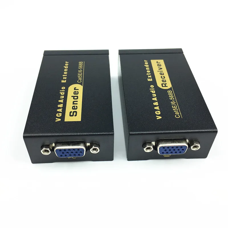 100m HD 1080P UTP VGA Extender RJ45 1x1 Splitter With 3.5mm Audio RJ45/Cat5e/6 Ethernet Cable For Projector HDTV PC S03