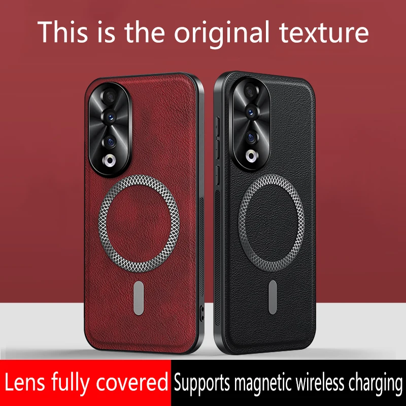 Magnetic Elegant Leather Wear-Resistant Non-Slip Grip Phone Case