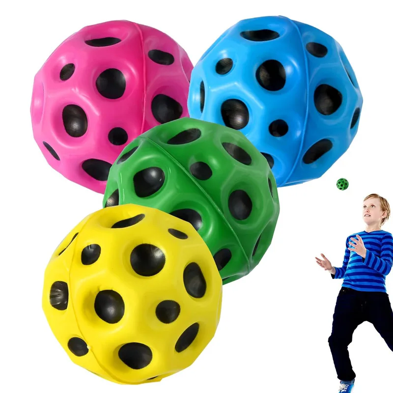 10/5PCS Moon Space Balls Super High Bouncing Children Sensory Toys Hand Eye Coordination Outdoor Fun Carnival Party Games 2