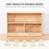3-Compartment Wooden Storage Cabinet, 35.4" L, 2-Tier Toy Organizers and Storage, for Playroom, Nursery, Classroom, Kindergarten 4
