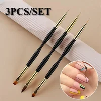 French Stripe Nail Art Liner Brush Set UV Gel Tips Ultra-thin Line Drawing Pen Dual End  Painting Brushes Manicure Tools 1