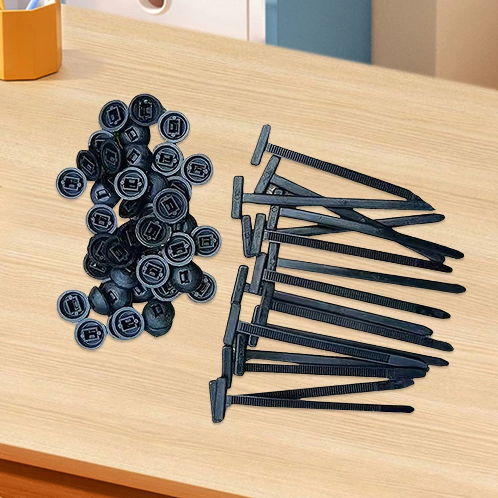 Self-locking Nylon Universal Cable Tie Buckle Plastic Cable Ties Fasteners with Pin & Button Multipurpose 20/50/100pcs