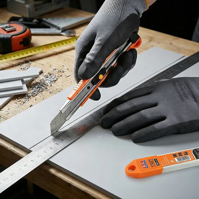 CK75 스틸 유틸리티 나이프 블레이드 18mm 60도 0.5mm 0.6mm 두께의 고강도 날카로운 커터 리필 카드보드 가죽 절단용