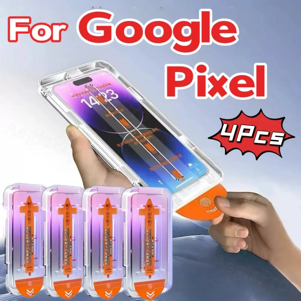 4PCS Full Screen Protector for Google Pixel 8 9 10 Pro 9 9a 10 9 8 Pro XL 8A 8A 8 Accessories Screen Protector for Google 10 Pro