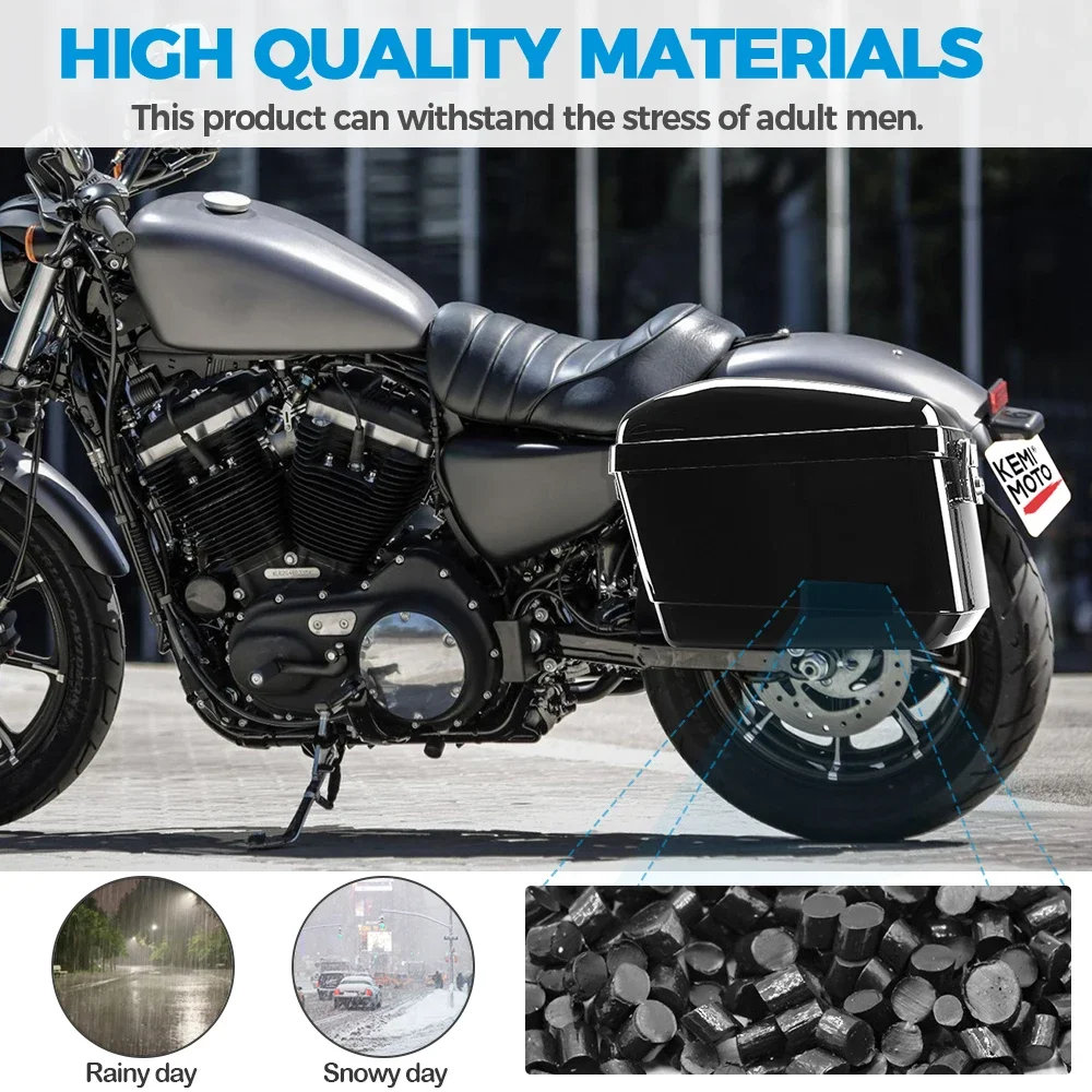 Motorcycle Hard Bags Universal Hard Trunk Box Saddle Bag Travel