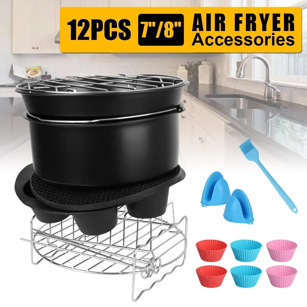 Baking Cake Mould Set Air Fryer Accessories DIY Muffin Bakeware 12pcs/set for All Air Fryer Machine 4.0-5.8QT 7 Inch / 8 Inch cake baking mold cake baking pans