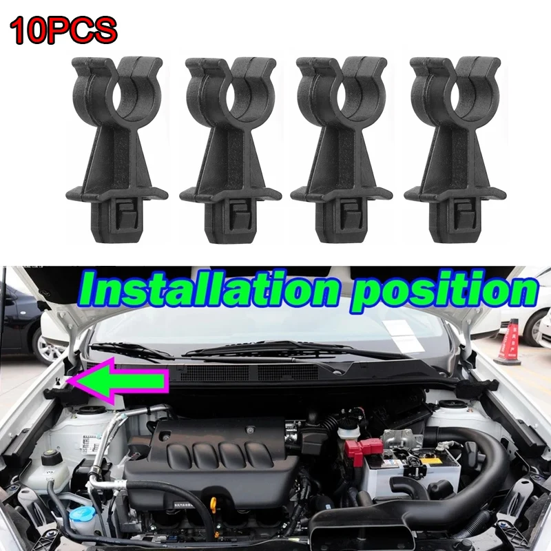 닛산 Qashqai Dualis J10 Navara D40 Pathfinder R51 용 보닛 후드 지원 프로드 로드 클램프 클립 홀더 65722EB300, 10 개/세트