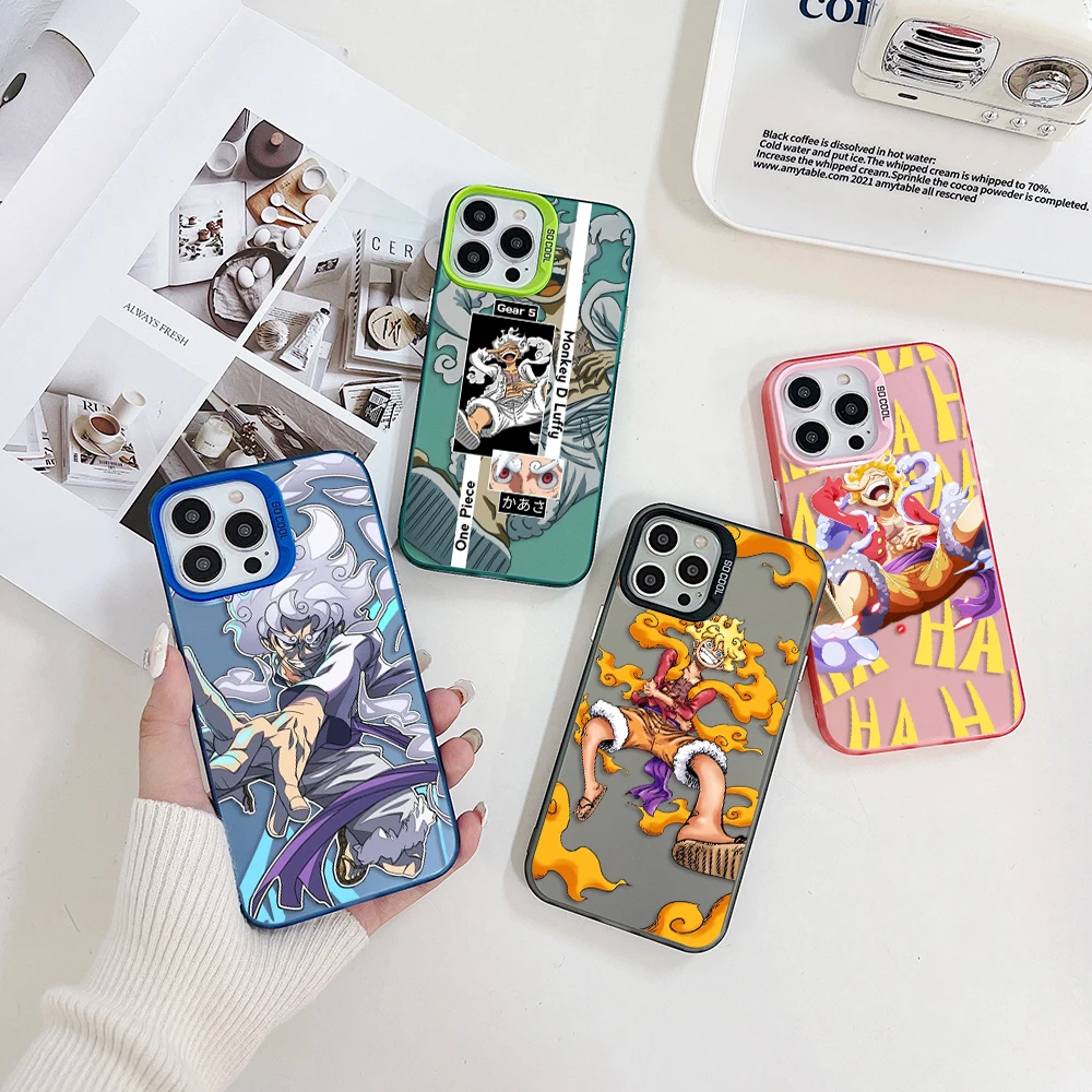 

One Pieces Gear 5 Luffy Phone Case for Huawei P30 P40 Mate 30 40 Pro Nova 7 Honor 50 Lens Creative Border Hard TPU PC Cover