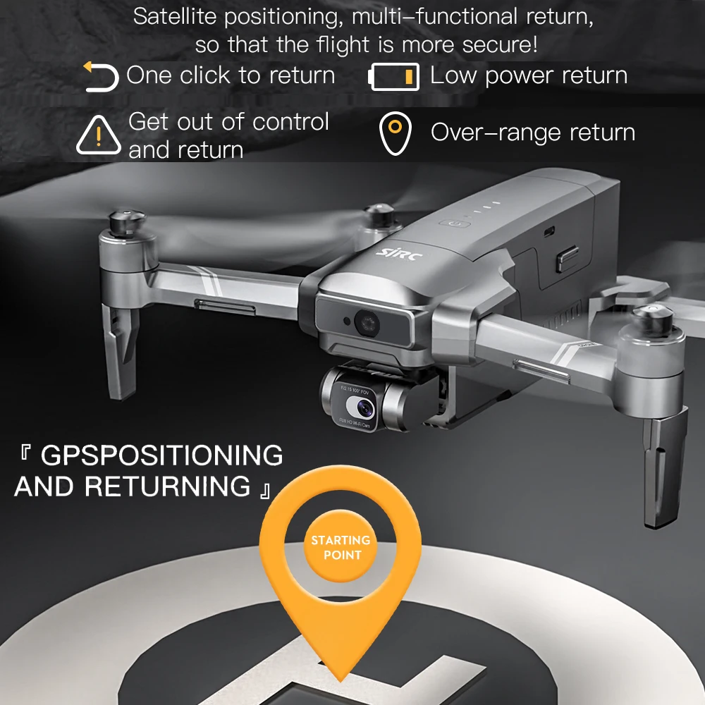 SJRC F22 S2 Pro GPS 드론 5G WIFI 4K HD 카메라 EIS 2축 안정화 짐벌 레이저 장애물 회피 브러시리스 RC 쿼드콥터 장난감