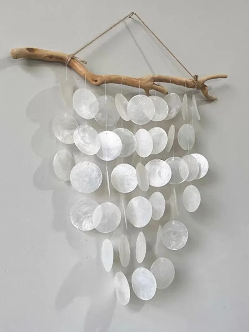 5cm DIY White Capiz Shell with Two Holes Sea Shell Bulk Capiz Shells for Decor DIY Wind Chimes & Crafts Jewellery Accessories 5