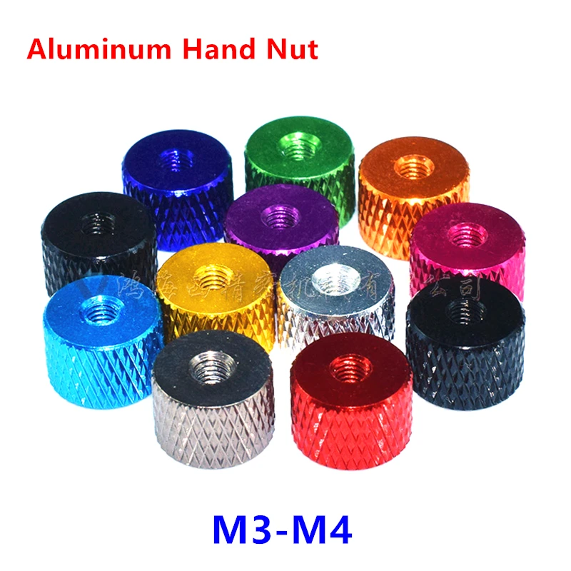 10pcsM3M4AluminumalloyKnurledThumbNutHandtightenNutNuts