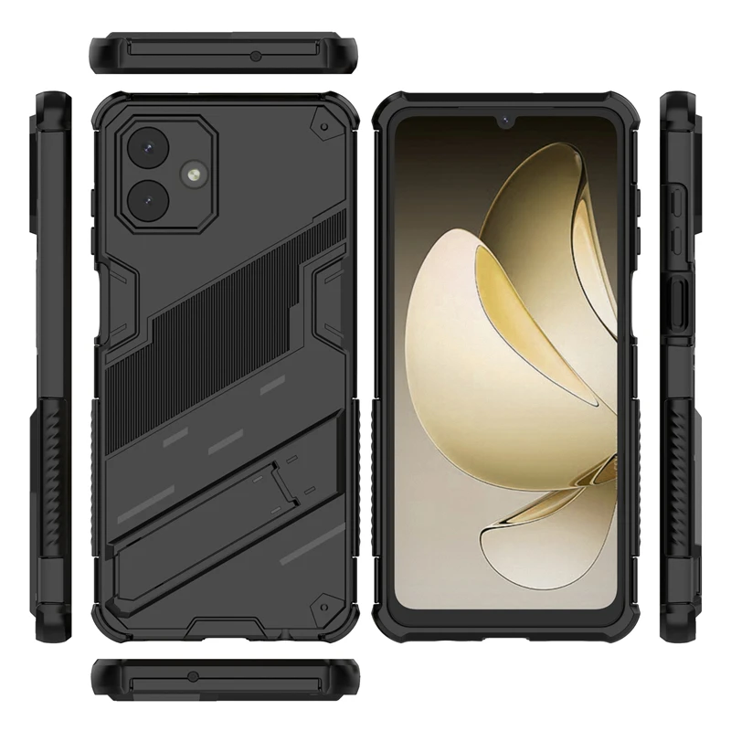 Protective Magnetic Armor Phone Holder Case with Invisible Bracket
