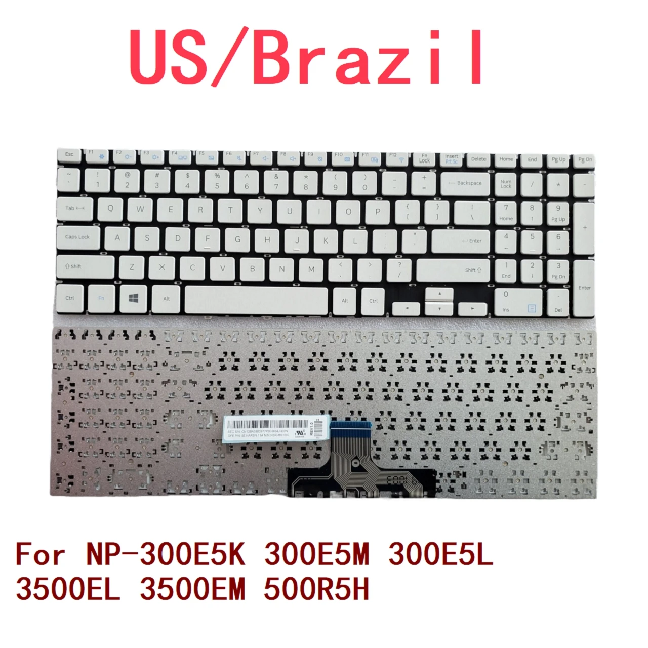 

Новая американская бразильская Клавиатура для ноутбука Samsung NP-300E5K 300E5M 300E5L 3500EL 3500EM 500R5H, замена для ноутбука