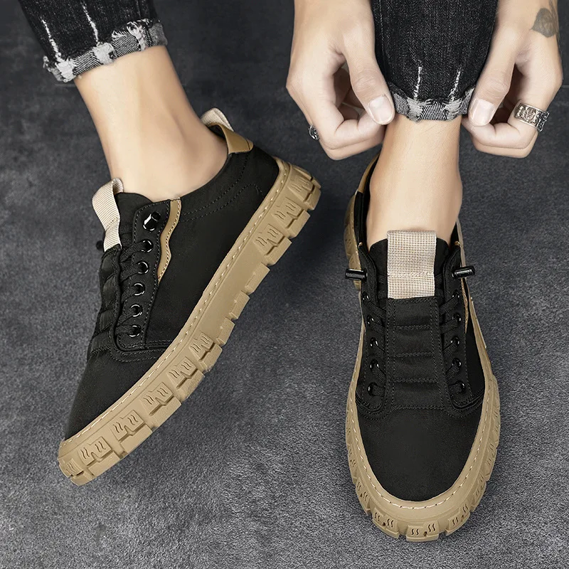 

Shoes for Men 2023 Sneakers for Autumn Men Casual Sneaker Lightweight and Breathable Solid Color Trendy Board Shoes