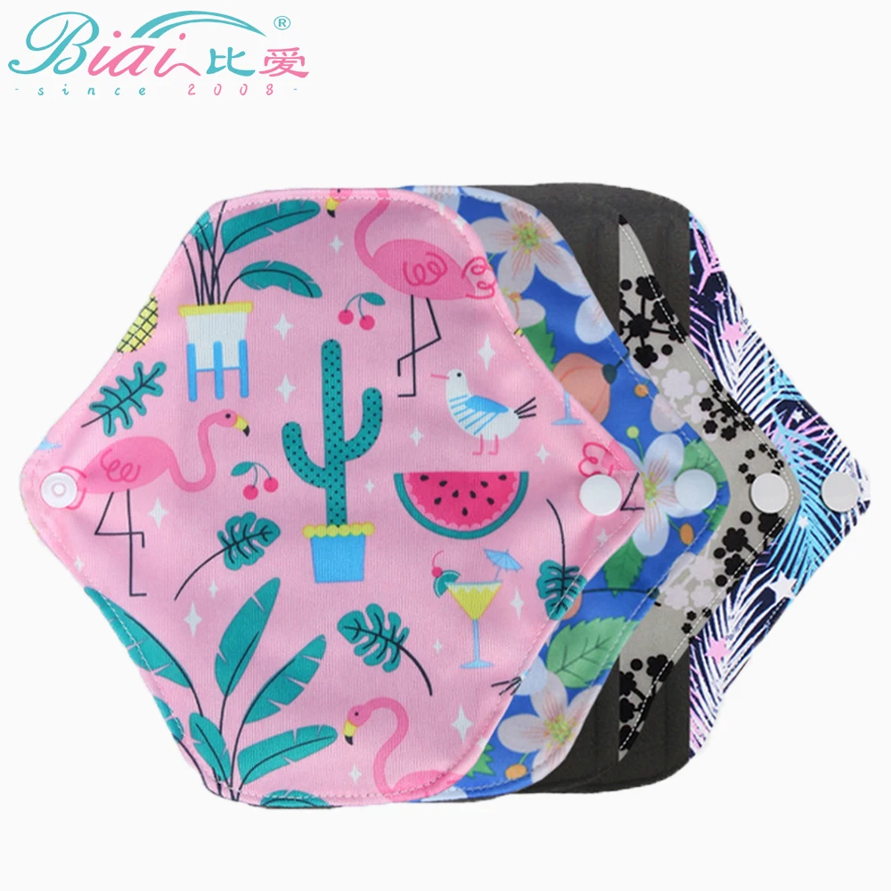 BIAI 5PCS Menstrual Pads Reusable Breathable Ladies Washable Cloth Menstruation Organic Female Menstrual Pad For Women 18*18CM