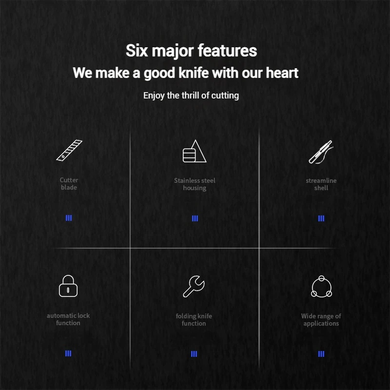 Utility Knife Deli Stainless Steel Retractable Utility Knife with 9mm Snap off Blades-Home Cutting Tool Box Cutter for Hobby Use