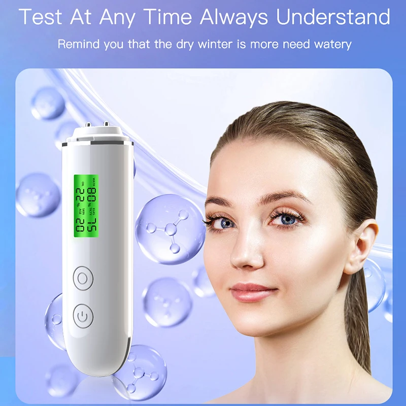 LCD Digital Skin Detector Pen Face Skin Tester Skin Smart Water Oil Fluorescent Content Facial Moisture Analyzer Skin Care Tools