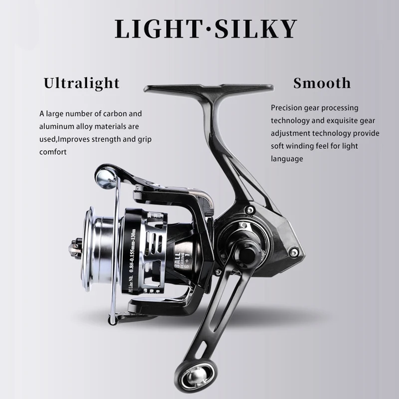 BEARKING QingYu 6 + 1BB Ultra Light Carbon 5.2:1 Spinning Wheel Slant Mouth Shallow Cup 137g Non Reverse Switch