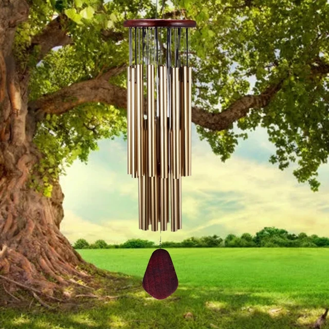 Décoration de jardin en forme de colibri, 27 tubes à vent, tons
