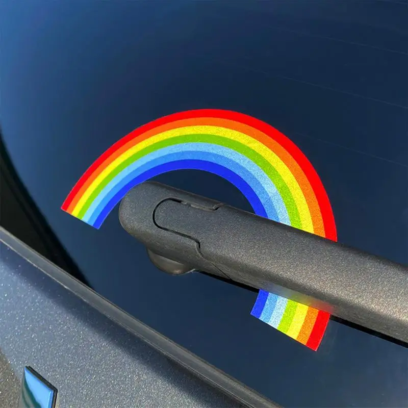 Rainbow Stickers For Car Weather-Resistant Automotive Decals Waterproof Rainbow Decals Car Accessories Rear Windshield Sticker