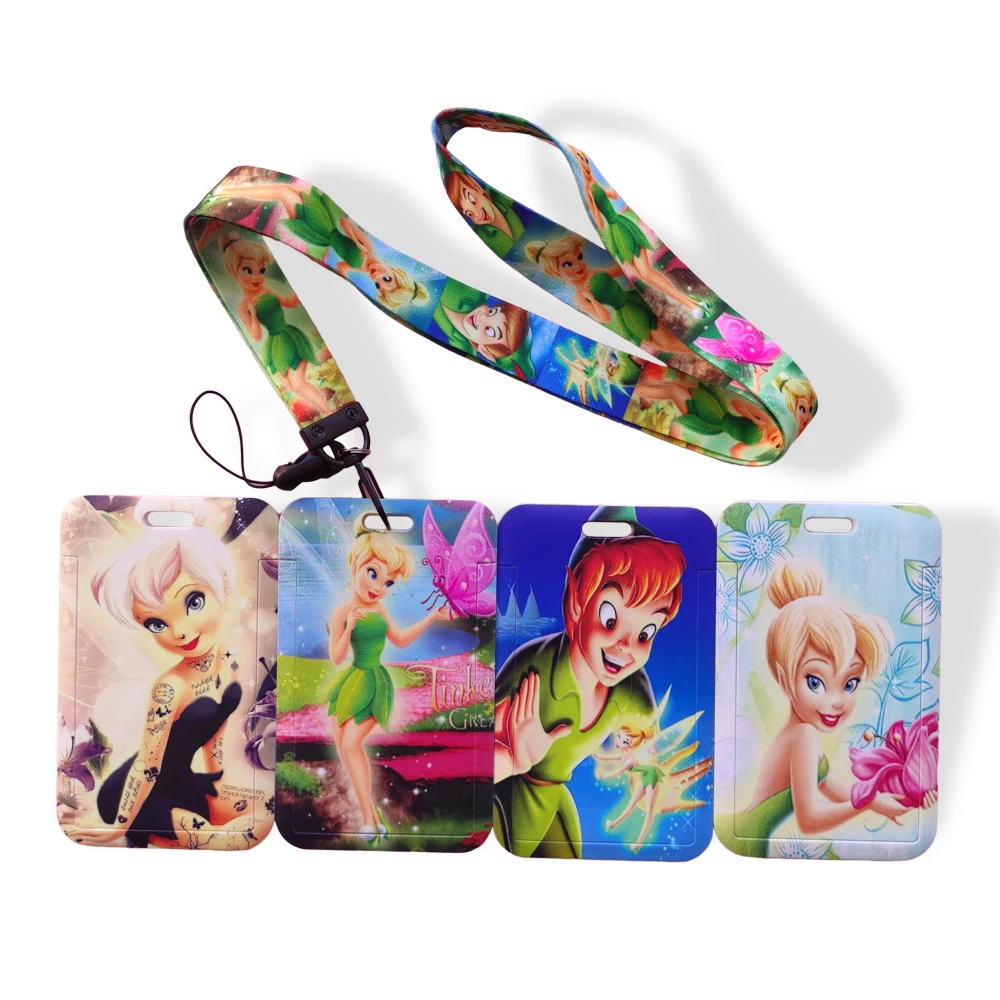 Disney Tinker Bell Girls Card Holder Business Badge Card Case Frame ABS Employee Case Student Lanyard Name Holder wallet card holder credit card holder card holder card wallet id card case business card holder id card holder document card wallet wallet card bag