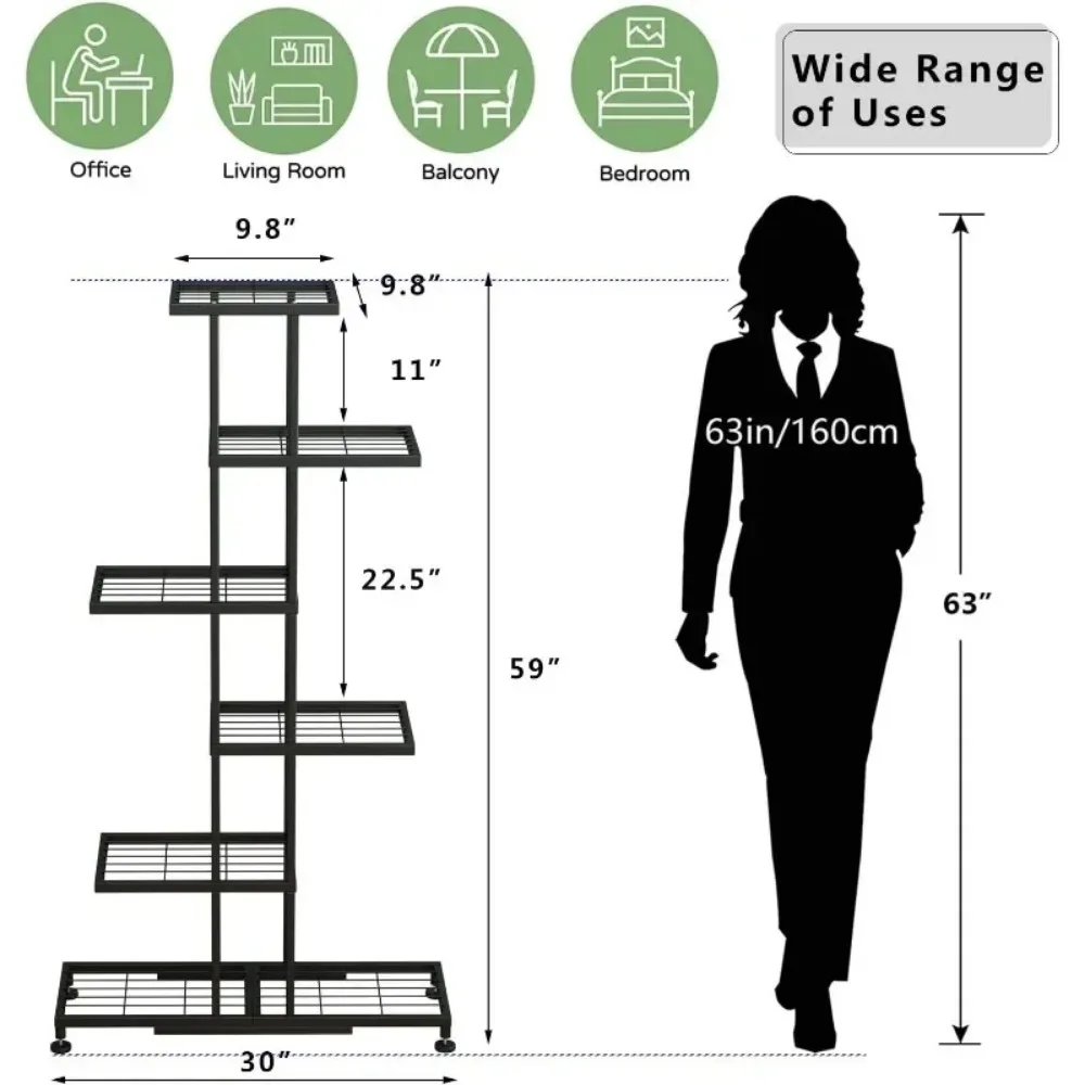 Metal Plant Stand for multiple plants, 6 Tier 12 Potted, Upgrade Multiple Plant Rack Shelf Organizer, Indoor Planter Display 4