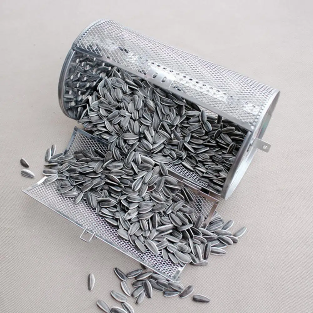 Stainless Steel Wire Roaster Drum Oven Basket Rotary Nut Beans Basket Detachable Grill Roaster Drum Rotisserie Grill Baking Cage