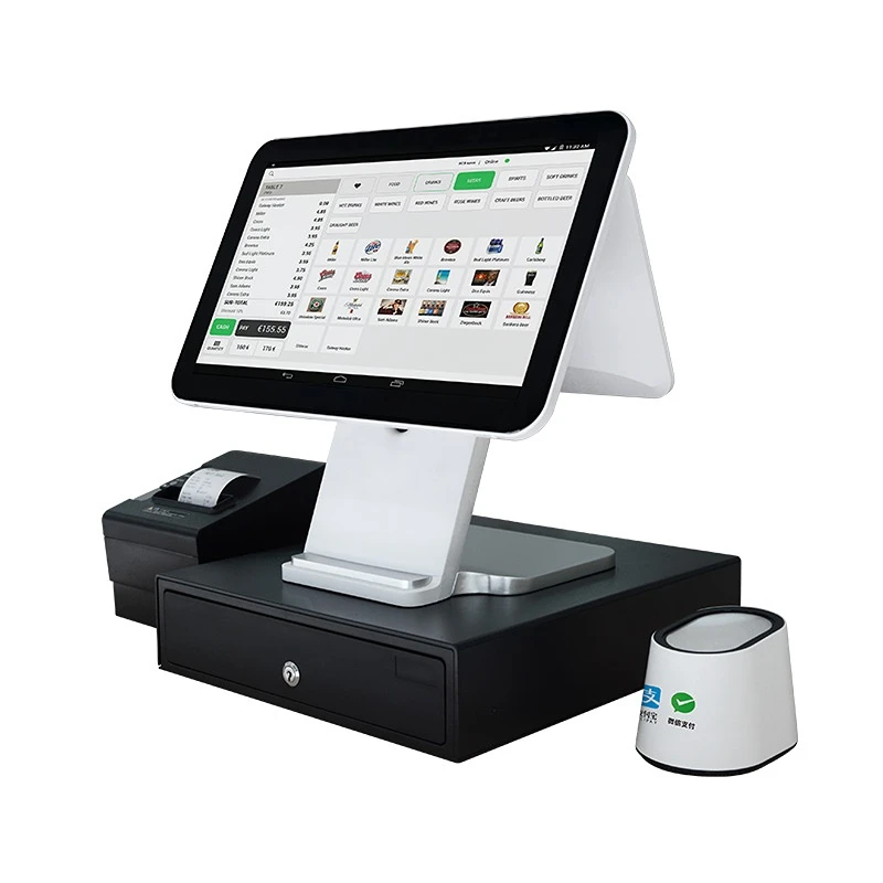 

point of sale pos machine cash register touch screen set restaurant